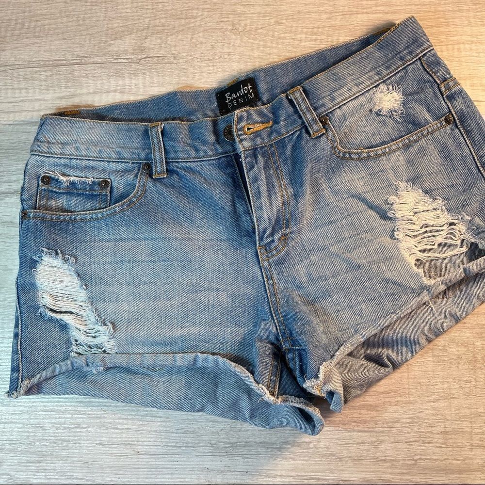 Bardot Distressed Cut Off Jean Shorts